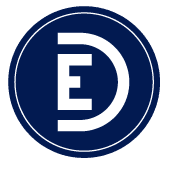 Logo cercle bleu avec lettre D