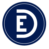 Logo cercle bleu avec lettre D